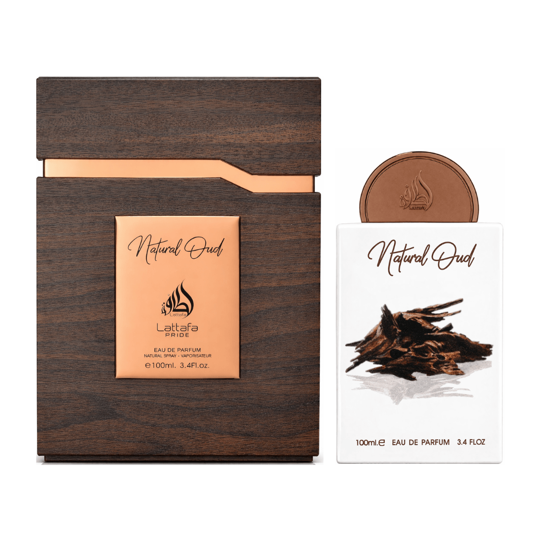 Lattafa Pride Natural Oud arabisches Parfum mit Leder, Amber und Vanille