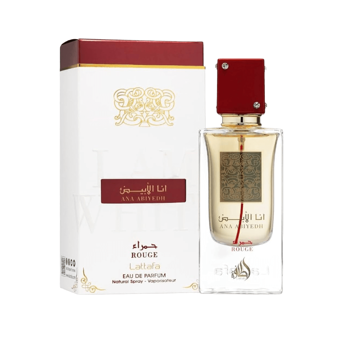 Lattafa Ana Abiyedh Rouge Unisex-Duft mit Ambergris, Zeder und Moschus