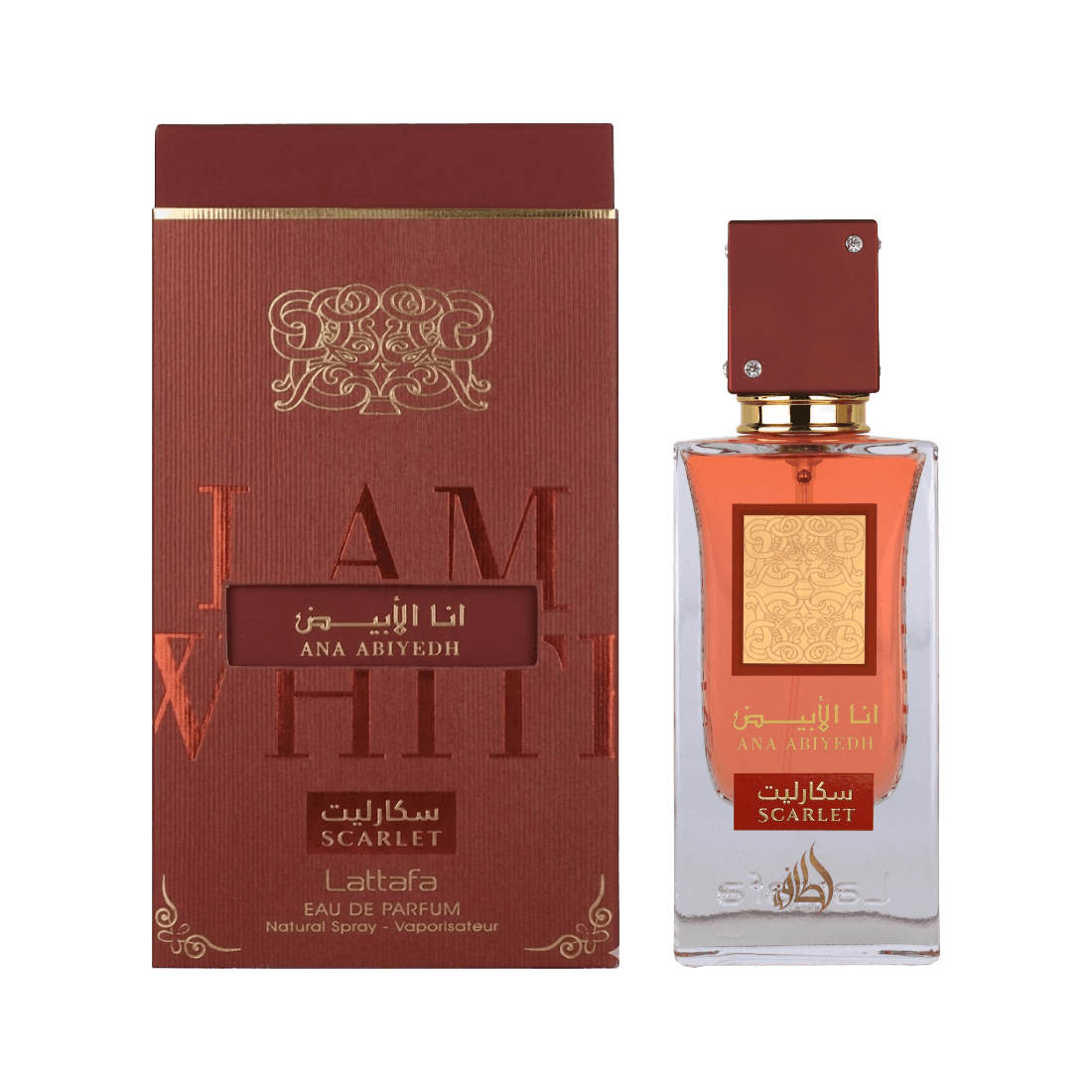 Lattafa Ana Abiyedh Scarlet süßer Unisex-Duft mit floraler Wärme