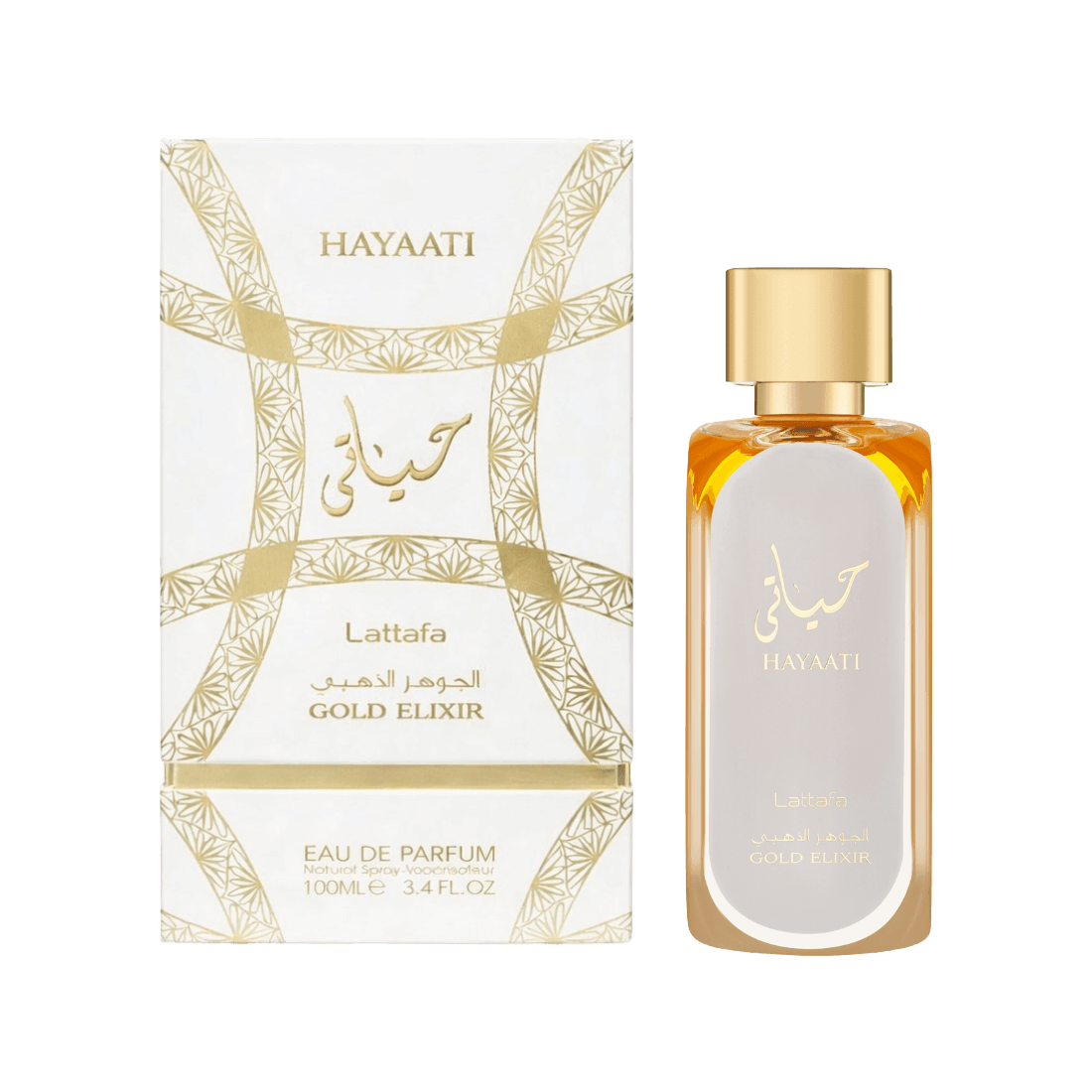 Lattafa Hayaati Gold Elixir fruchtig-würziger Duft mit Leder, Pfirsich und Safran