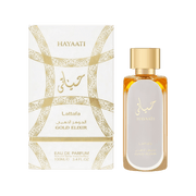 Lattafa Hayaati Gold Elixir fruchtig-würziger Duft mit Leder, Pfirsich und Safran