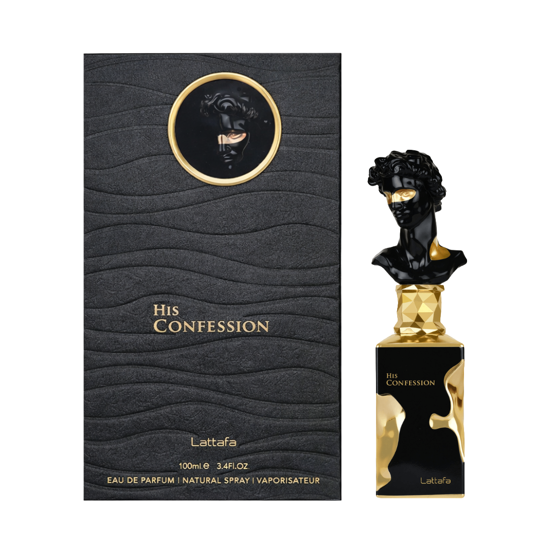 Lattafa His Confession Herrenduft mit Iris, Zypresse und Benzoin