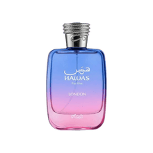 Rasasi Hawas London mit Birne, Safran und Amber als Unisex-Parfum